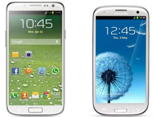 Suposto Galaxy S4 ao lado do Galaxy S3 (Foto: Divulgação)