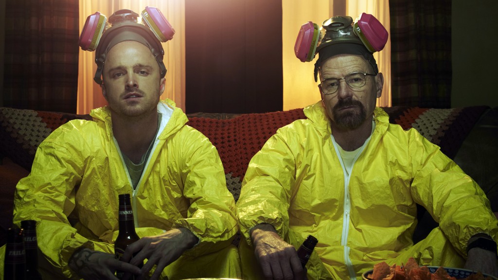 Jesse Pinkman (Aaron Paul) and Walter White (Bryan Cranston) - Breaking Bad - Gallery - Photo Credit: Frank Ockenfels/AMC