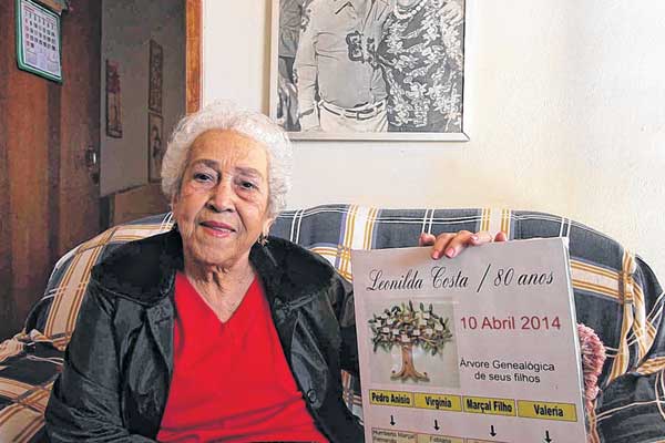 Leonilda dos Santos Costa tem saudade dos jantares em que ia com o marido, o jornalista Marçal Costa, nos clubes da cidade (Foto: Celso Ribeiro)