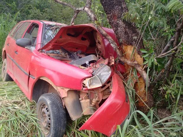 Carro chocou com árvore em rodovia de MG; jovem morreu (Foto: Hamilton Amorim/Arquivo Pessoal)