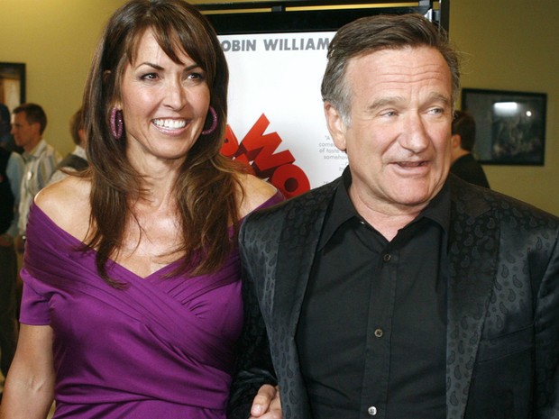 Susan Schneider e Robin Williams em foto de 13 de Agosto de 2009 (Foto: Fred Prouser/Reuters) 