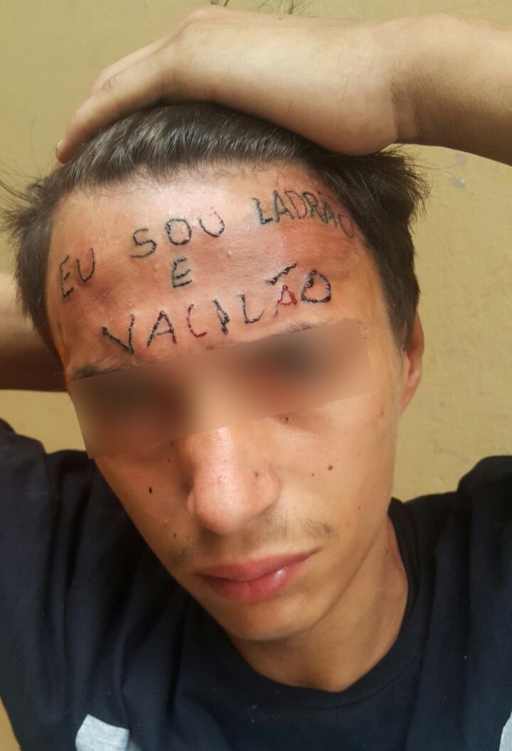 Jovem tenta roubar bicicleta e tem a testa tatuada em SP