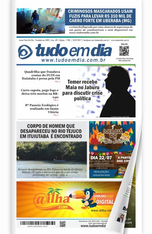 Edição do Jornal Tudo Em Dia de 10 de Julho de 2017