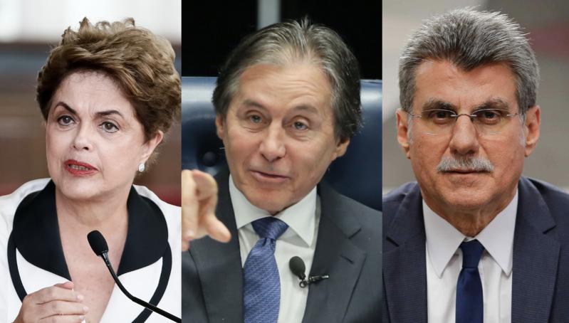 (Dilma Rousseff; Eunício Oliveira e Romero Juca)