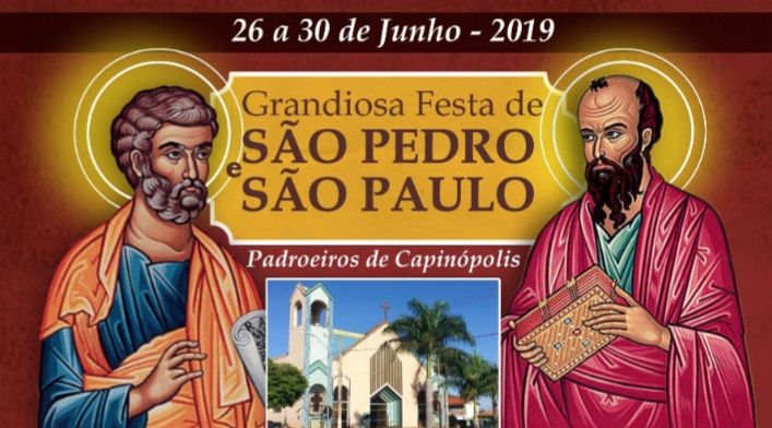  Veja a programação da festa de ‘São Pedro e São Paulo’ em Capinópolis