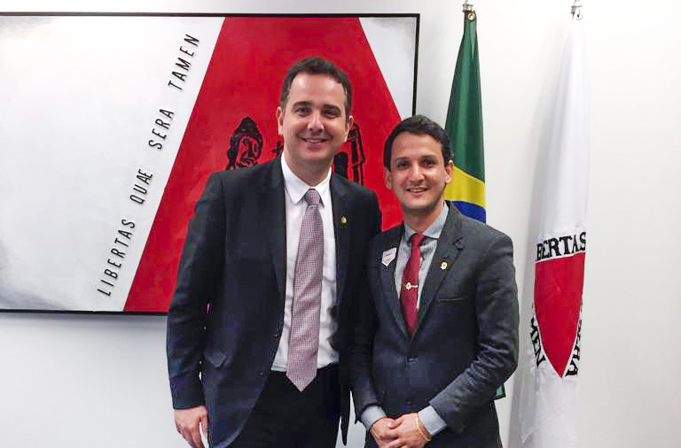 (Esq) Senador Rodrigo Pacheco e Luciano Belchior | Foto: Divulgação