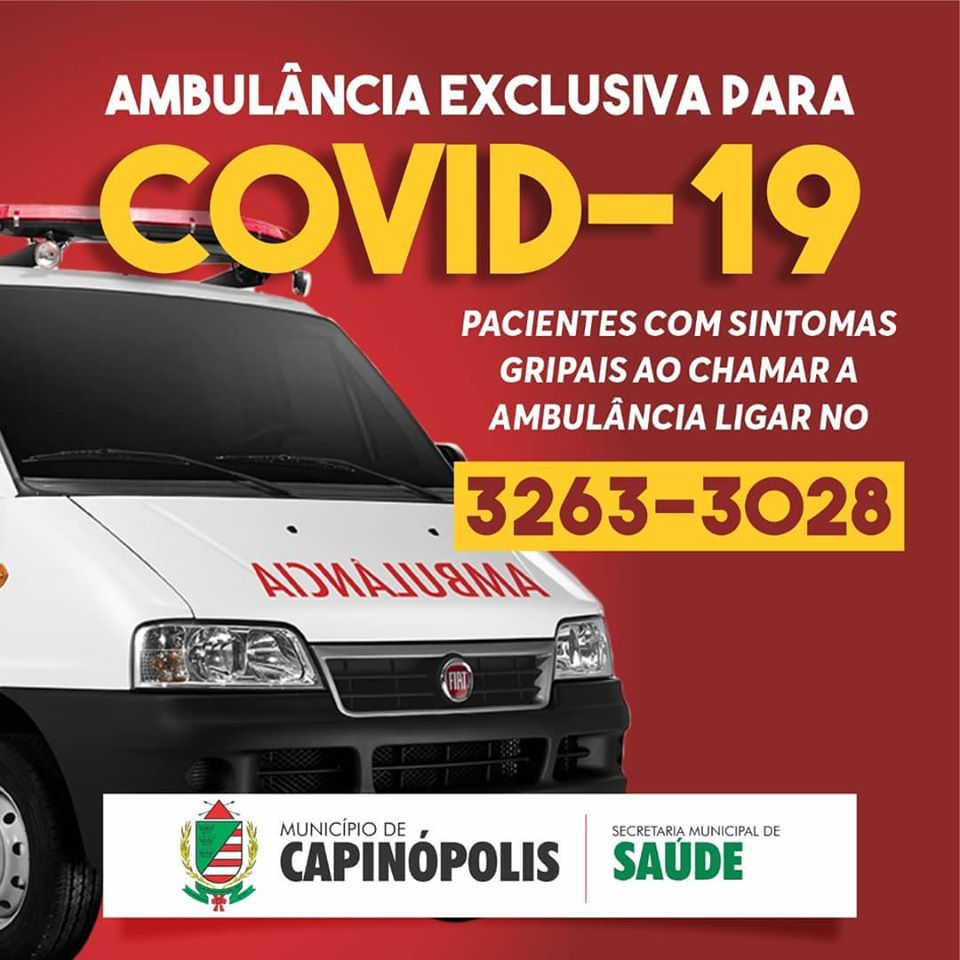 Capinópolis destina ambulância exclusiva para pacientes com Covid-19