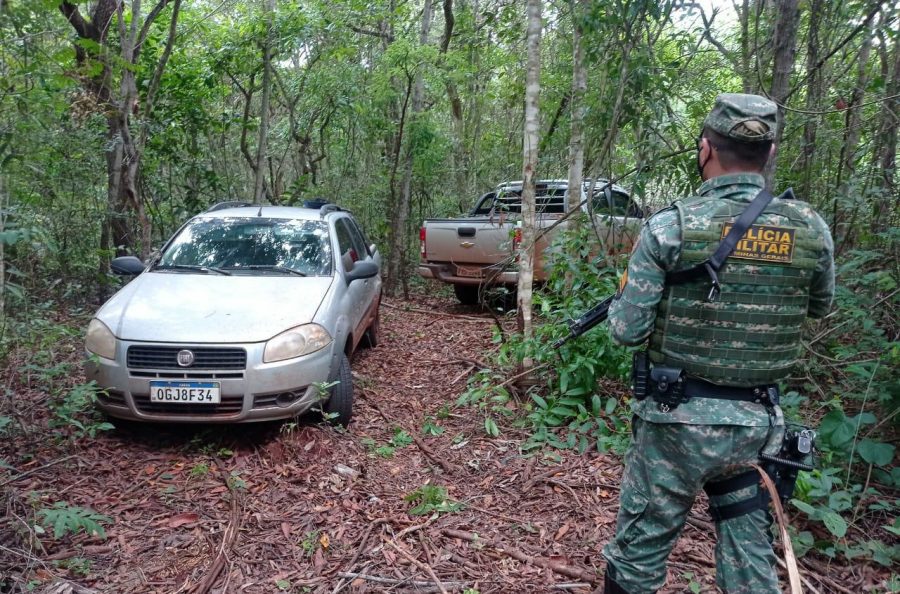 Veículos furtados são recuperados em mata, em Ituiutaba