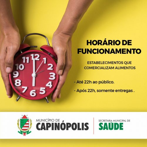 Covid-19: Horário de funcionamento em Capinópolis