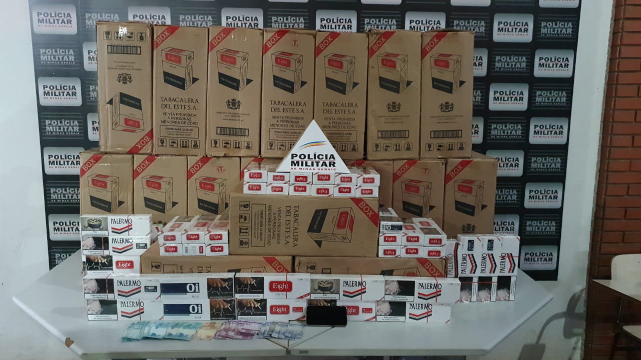  PM de Ituiutaba apreende 9.470 maços de cigarros contrabandeados