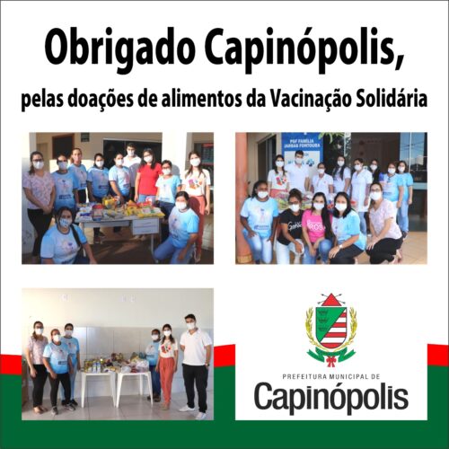 SMS agradece por doações de alimentos durante vacinação em Capinópolis