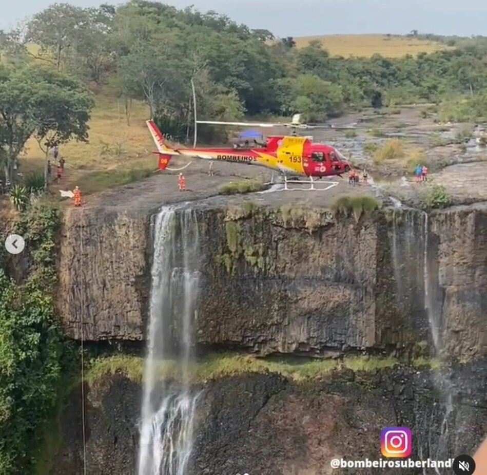 Uberlândia: Jovem cai de 5 metros de altura na Cachoeira da Fumaça