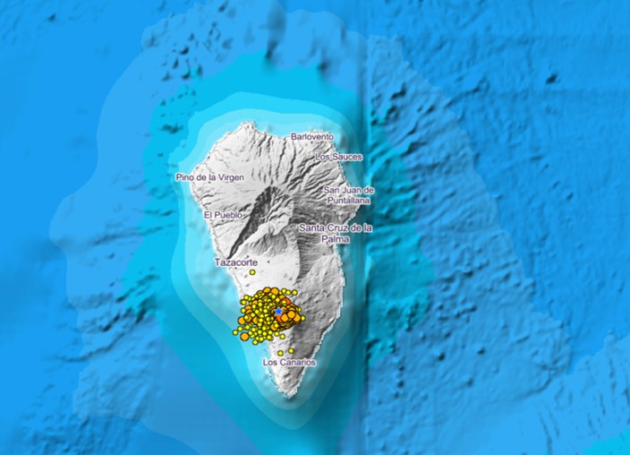 Ilha de La Palma está em alerta por conta de possibilidade de erupção do vulcão Cumbre Vieja (Fonte: Governo de Canárias/Reprodução)
