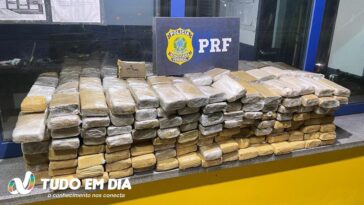 Droga foi apreendida em Uberaba | Foto: PRF/Divulgação