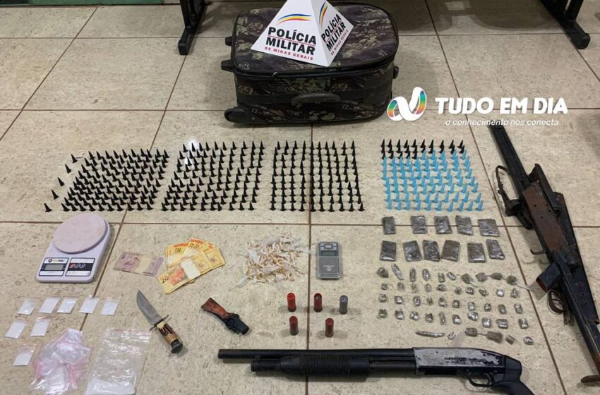 PM de Capinópolis faz apreensão de armas e grande quantidade de drogas