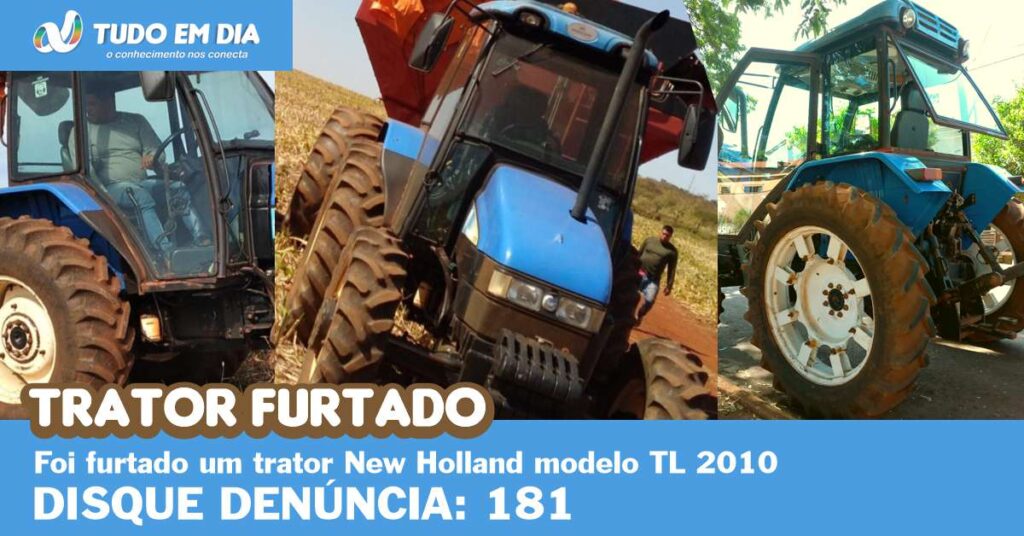 Trator New Holland TL 2010 é furtado em Ipiaçu