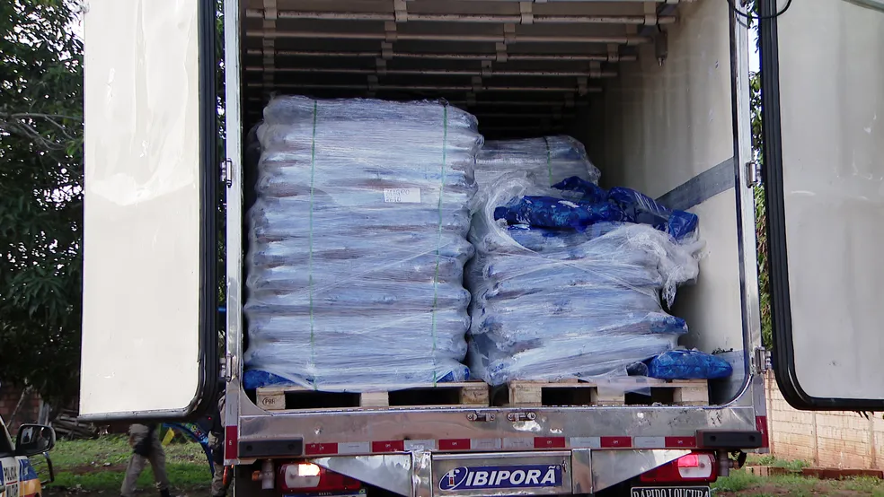 Caminhão estava carregado com 16 toneladas de carne | Foto: PMMG/Divulgação