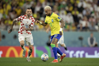 Neymar Jr durante partida com a Croácia | Foto: CBF