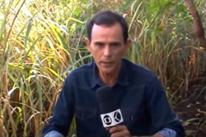 Maurício Fabiano durante reportagem na zona rural de Capinópolis, no Triângulo Mineiro
