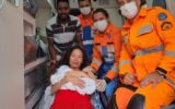 Bebê nasceu saudável e foi levado ao PS-UFU para exames e monitoramento I Foto: Corpo de Bombeiros/Divulgação