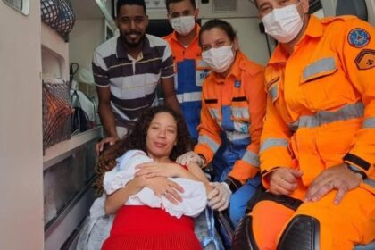 Bebê nasceu saudável e foi levado ao PS-UFU para exames e monitoramento I Foto: Corpo de Bombeiros/Divulgação