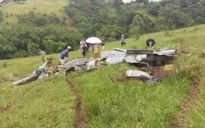 Avião cai e deixa mortos na zona rural de Itapeva, MG — Foto: Redes sociais