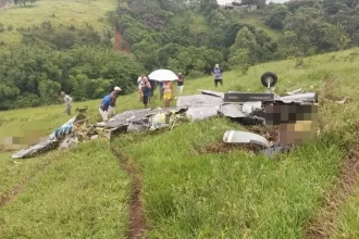 Avião cai e deixa mortos na zona rural de Itapeva, MG — Foto: Redes sociais