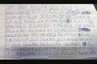 Carta escrita por menina de 9 anos — Foto: Reprodução/Arquivo pessoal