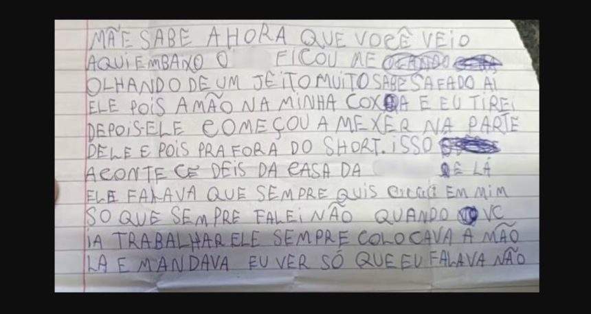 Carta escrita por menina de 9 anos — Foto: Reprodução/Arquivo pessoal